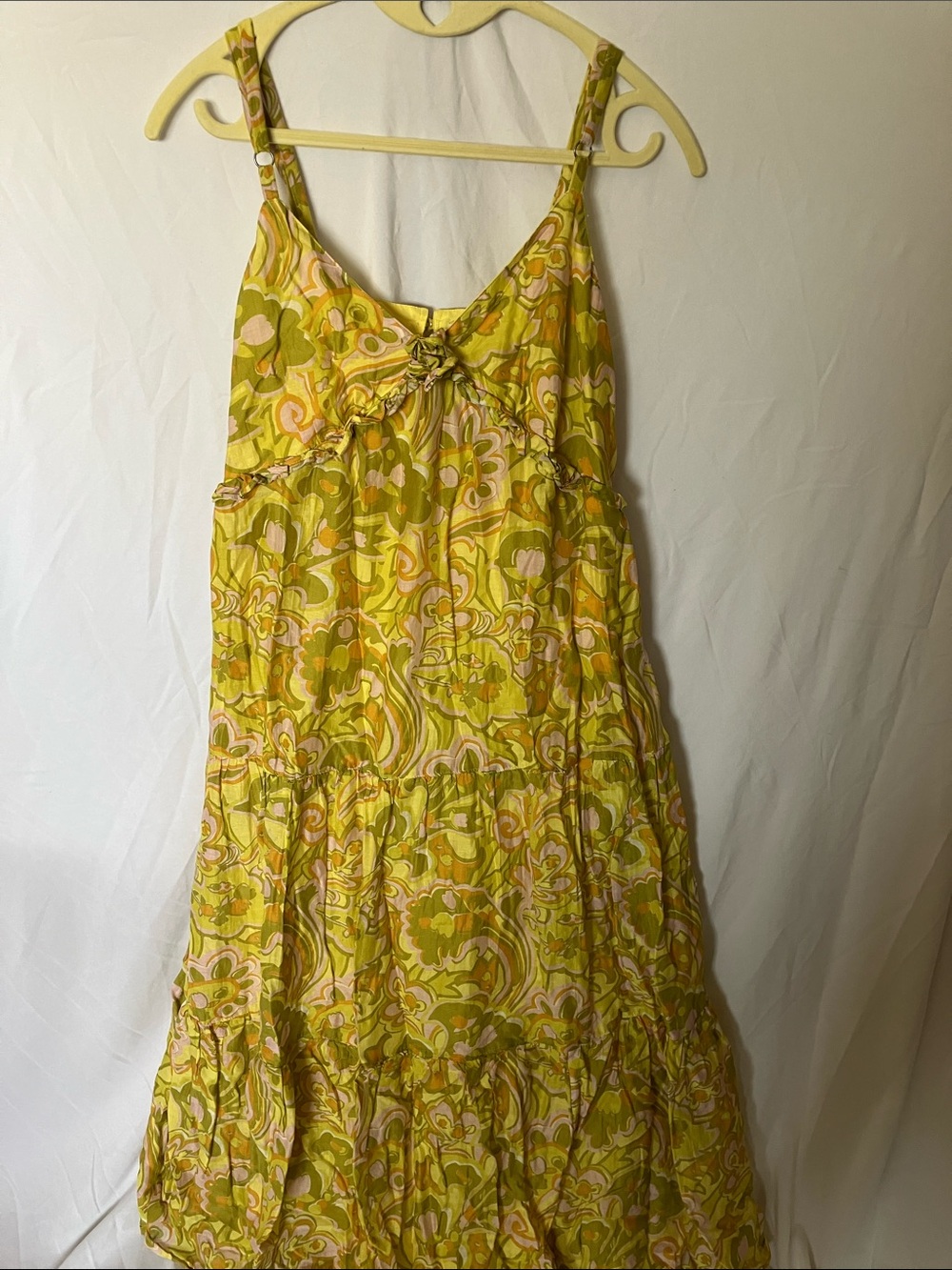 Coach: Yellow Paisley (CAU38) Flower Voile Maxi Dress- Cotton & Silk